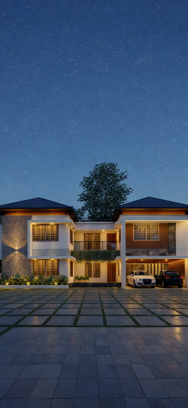 Elixir Akkara Gardens front exterior view – luxury villas in Thrissur (mobile)